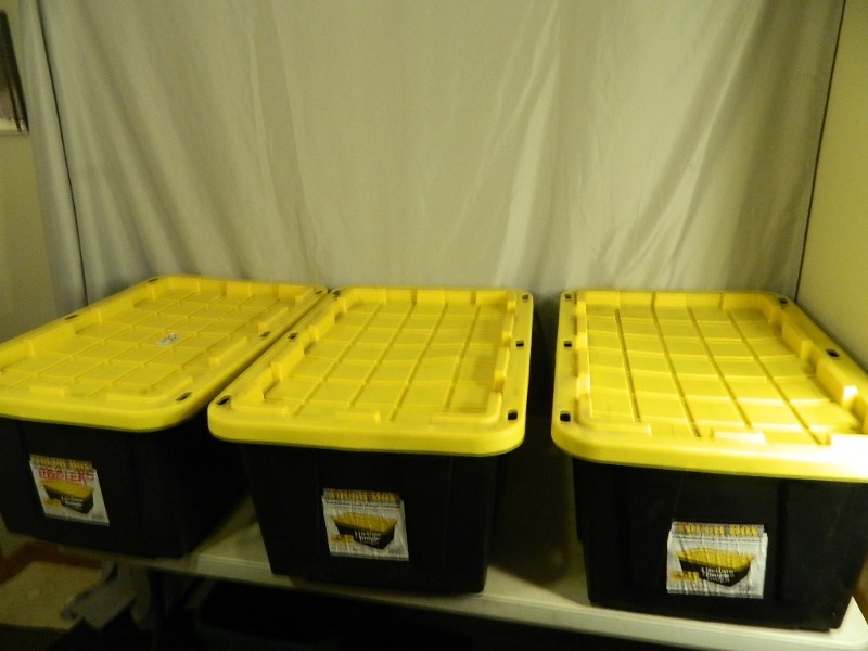 lot 72 image: 3 Construction Grade Totes with Lids