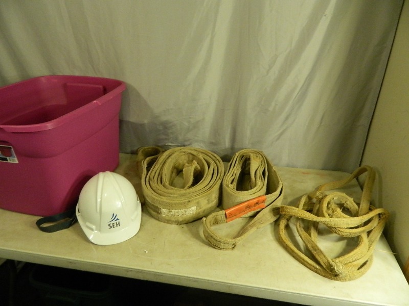 lot 74 image: Lifting Straps, Hard Hat, Etc