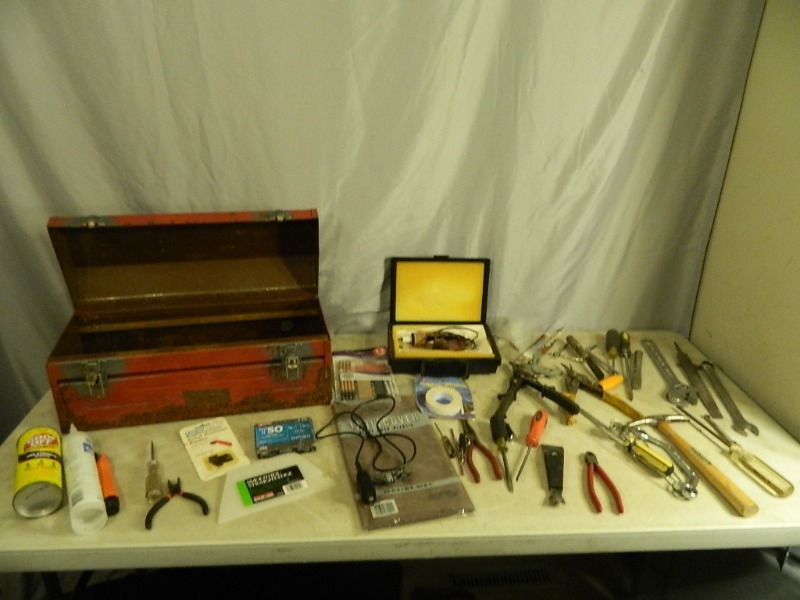 lot 77 image: Tool Box, Hand Tools, Etc