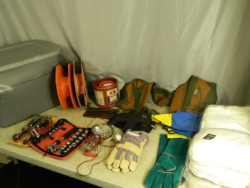 lot 79 image: Sockets, Tyvek Suits, Gloves, Etc