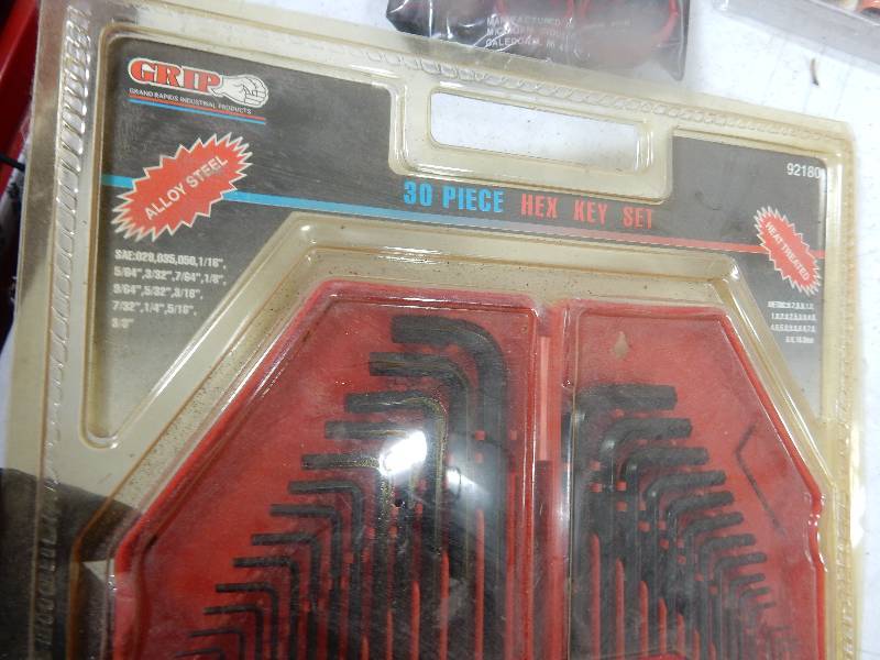 Allen Wrench set, Box tie Downs 7 piece Chisel set 4 piece box ratchet set