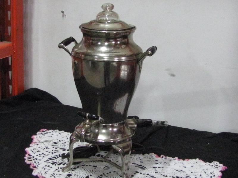 lot 24 image: Silver Plate Electric Coffee Maker
