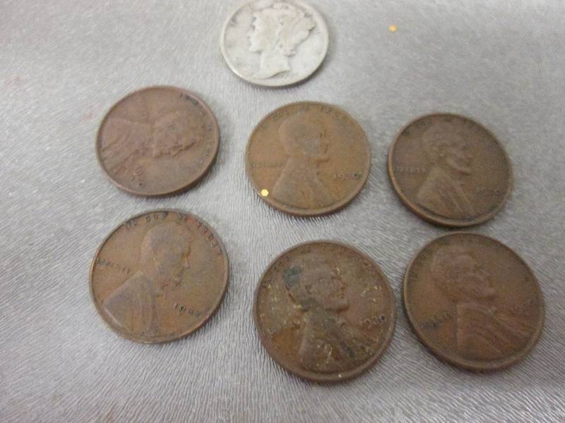 Lot of 6 1930s Wheat Pennies...