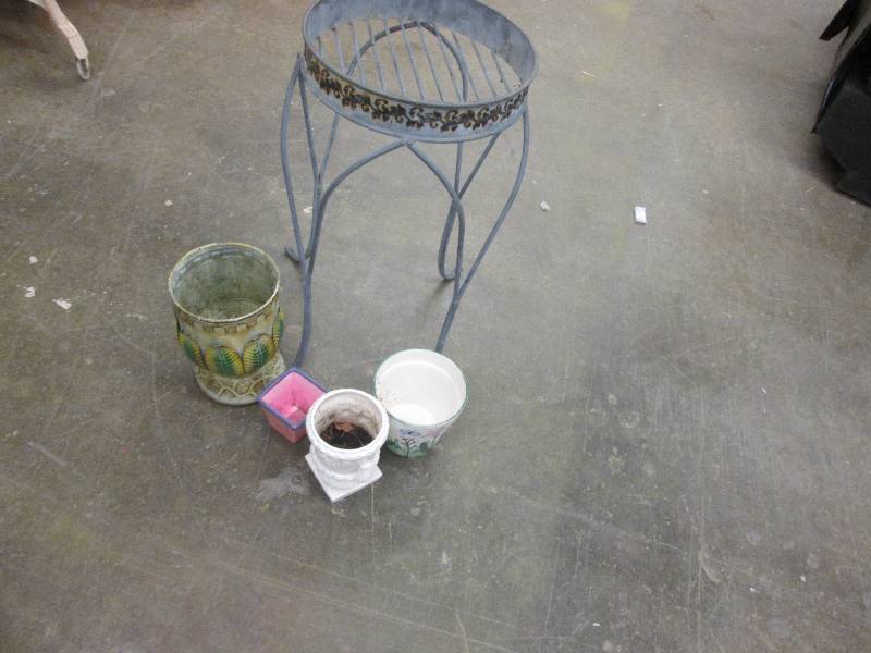 Metal Plant Stand with 4 Assorted P...