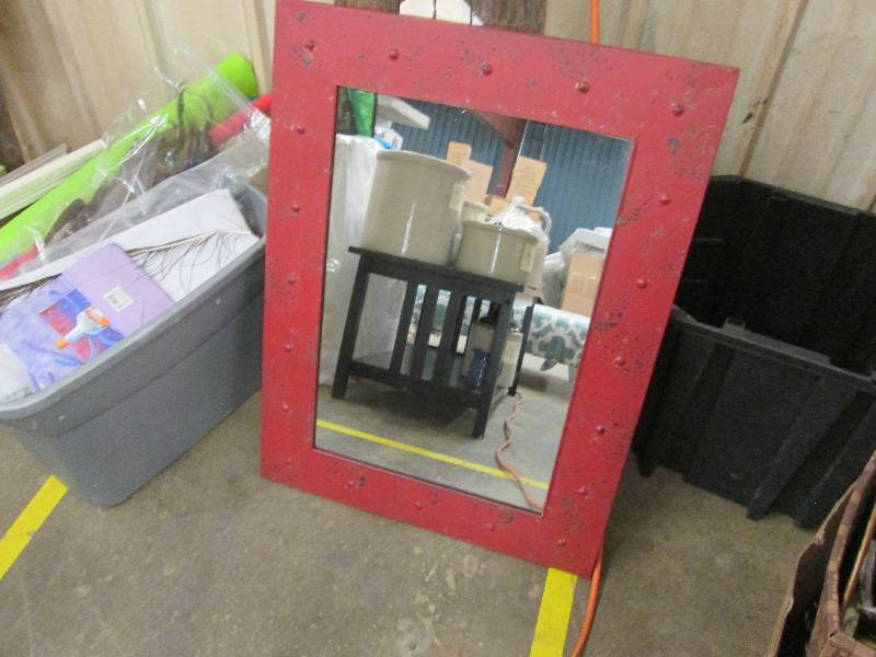 Distressed Red Mirror , new with ta...