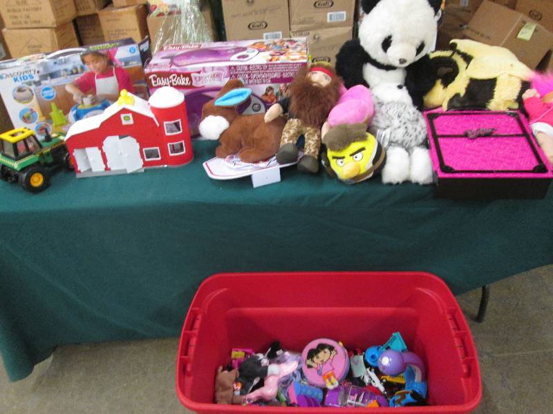 Large Lot of Toys & Covered Red Tot...