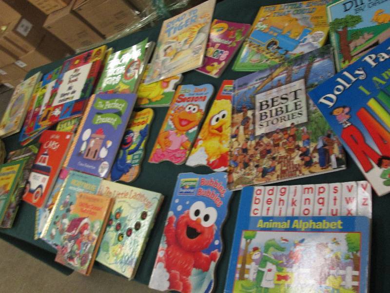 Assorted childrens books in woven ...