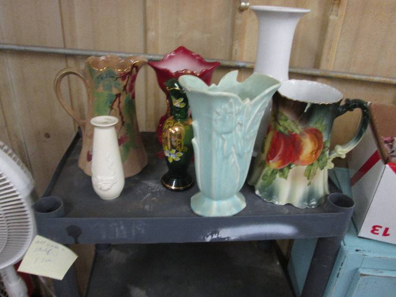 Assorted Vases & pitchers with 3 le...
