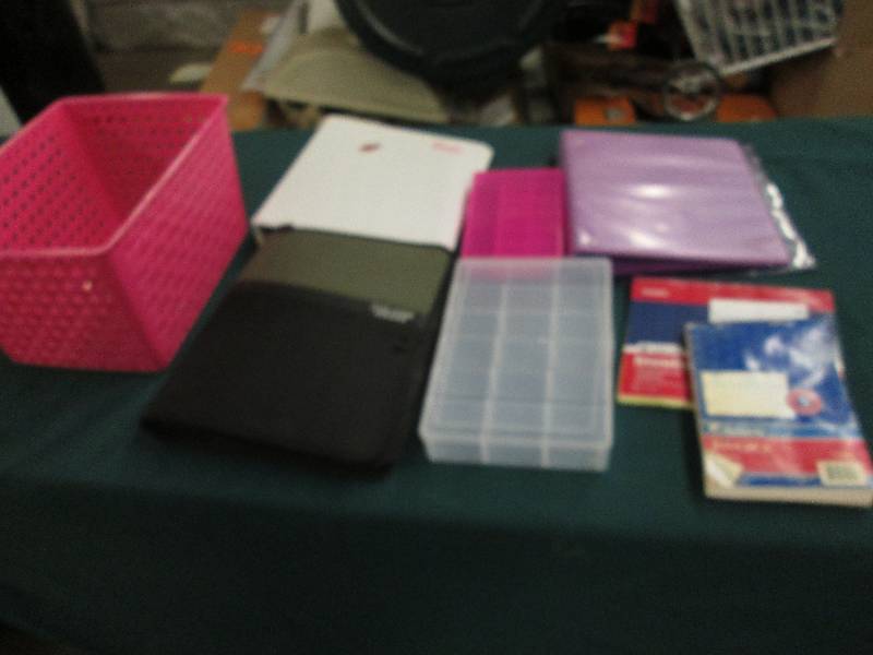 Black Portfolio, 2 Organizer Boxes,...