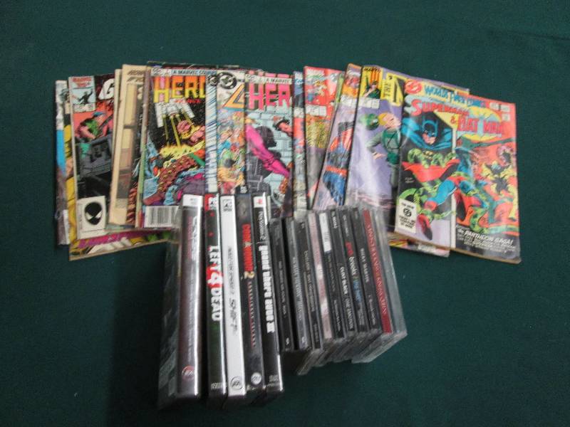 Assorted Comics, Music CDs, Comput...