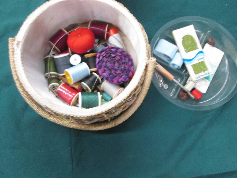 Sewing Basket with Thread...