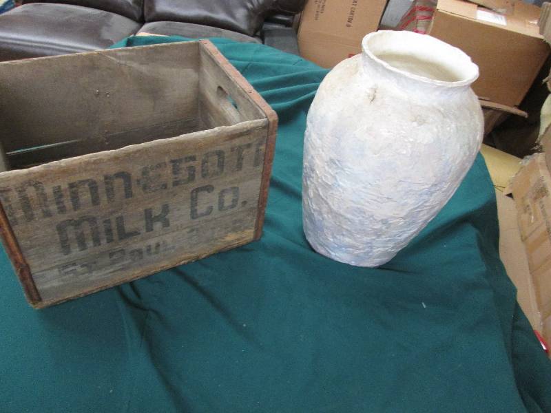 Wood Milk Crate, Floor Vase...