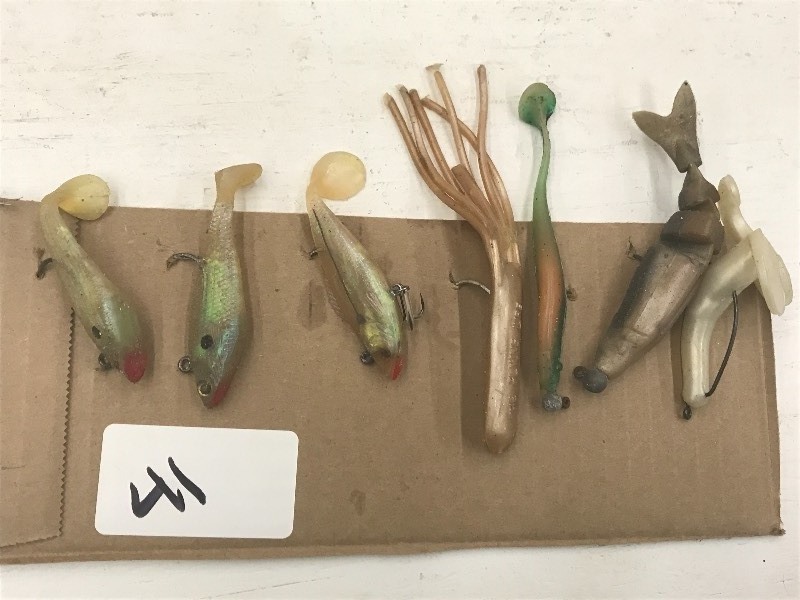 lot 41 image: (7) Assorted Soft Bait Lures ...