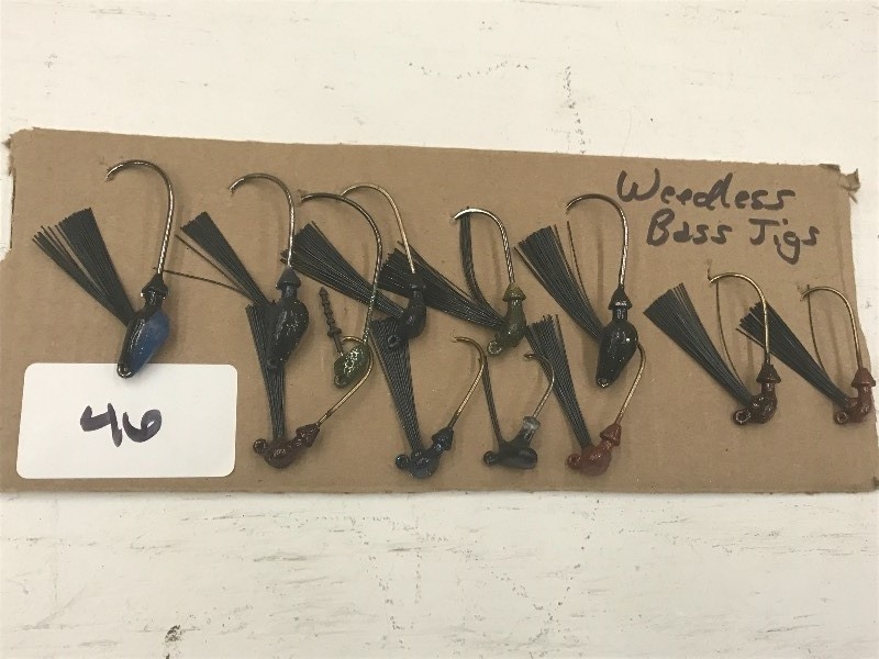 lot 46 image: (12) Assorted Weedless Bass Jigs ...