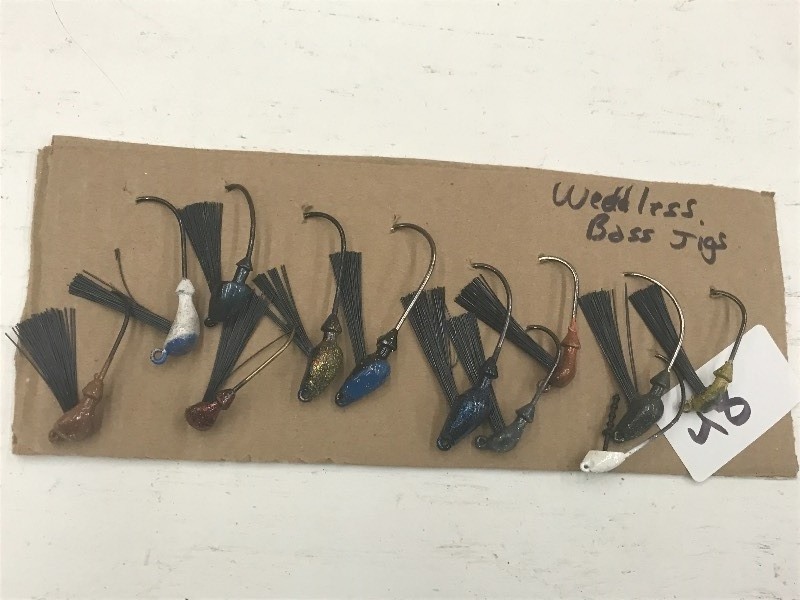 lot 48 image: (12) Assorted Weedless Bass Jigs ...