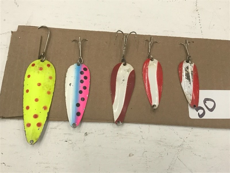 lot 50 image: (5) Assorted Spoon Lures ...
