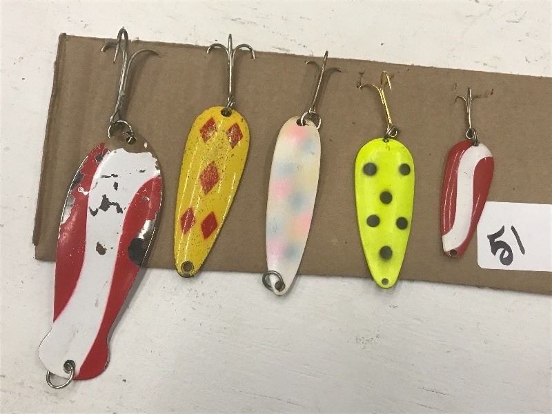 lot 51 image: (5) Assorted Spoon Lures ...