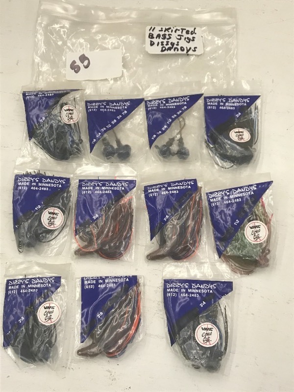 lot 55 image: (11) Skirted Bass Jigs ...