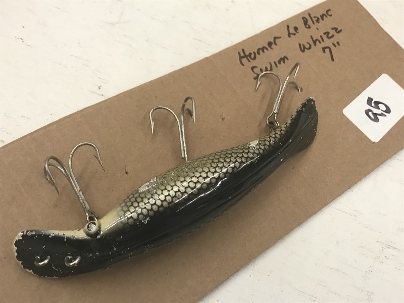 lot 95 image: 7 Homer Le Blanc Swim Whizz Muskie...