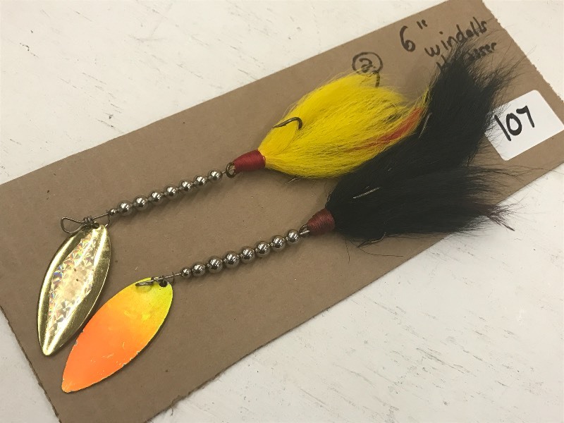 lot 107 image: (2) 6 Windells Harasser Muskie Lur...