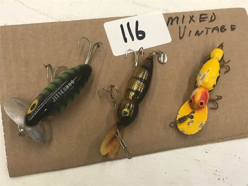 lot 116 image: (3) Vintage Crankbait Lures ...