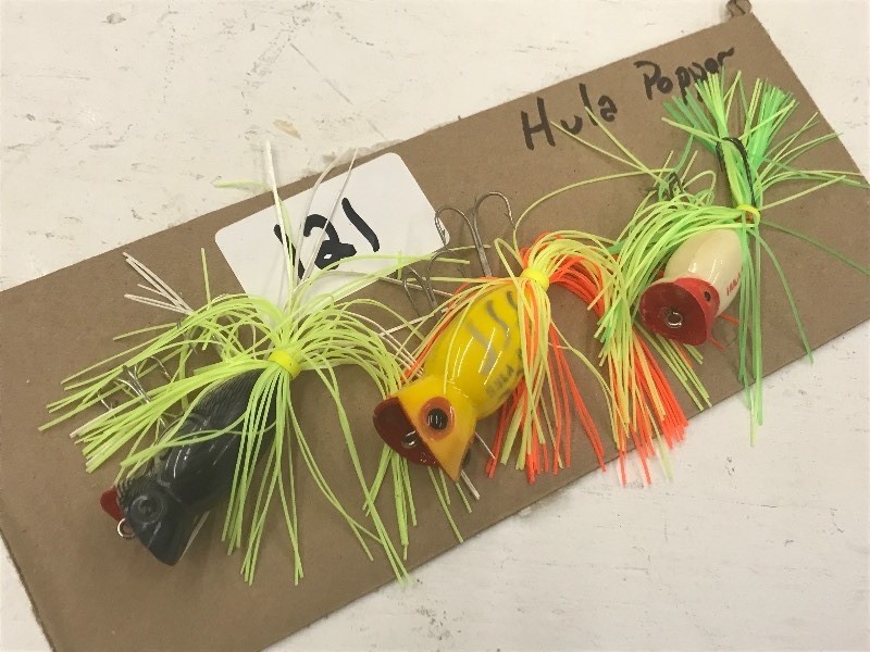 lot 121 image: (3) Hula Popper Lures ...