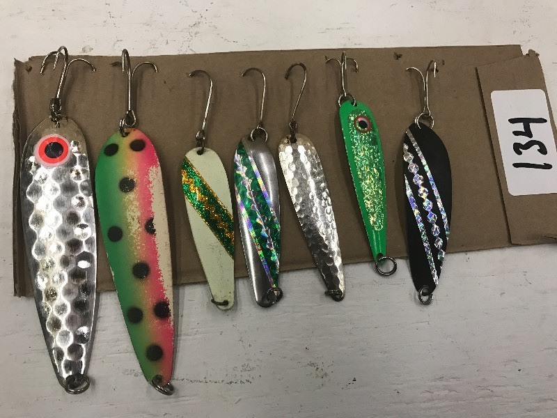 lot 134 image: (7) Assorted Spoon Lures ...