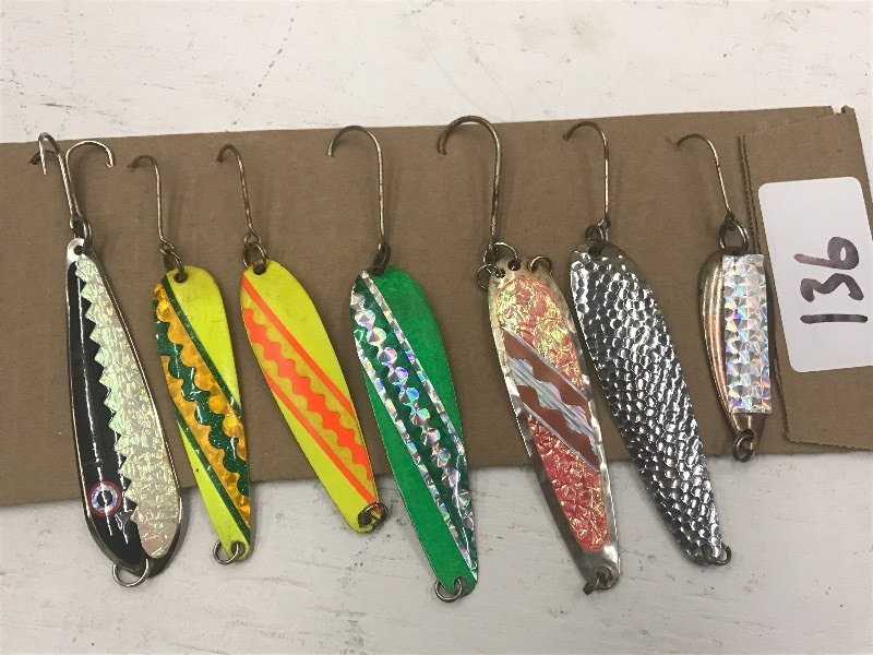 lot 136 image: (7) Assorted Spoon Lures ...
