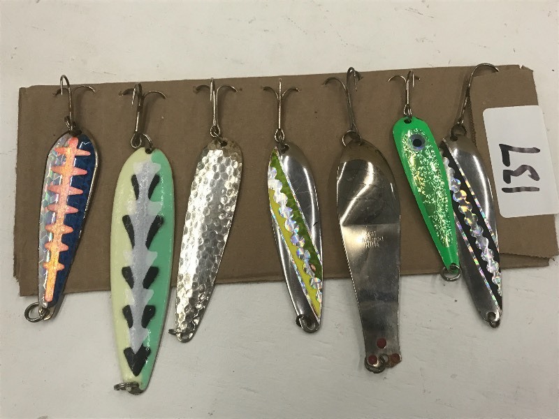 lot 137 image: (7) Assorted Spoon Lures ...