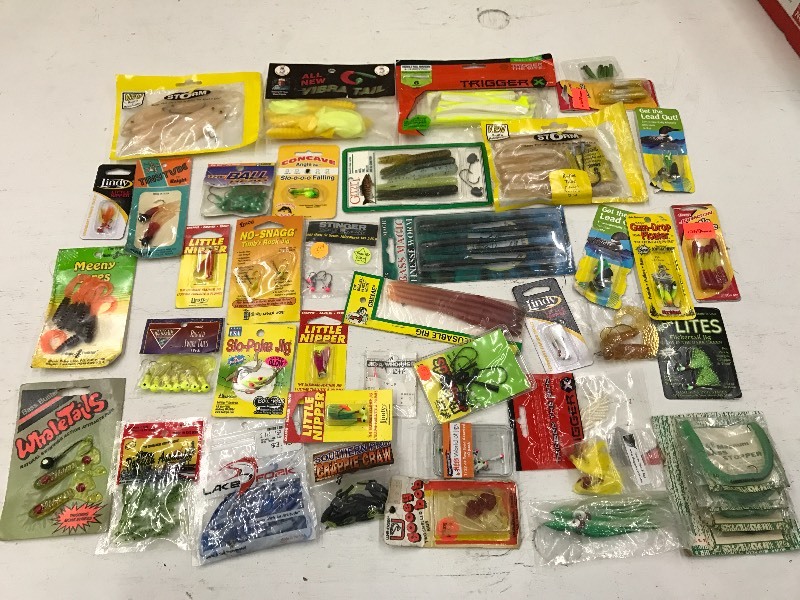 lot 163 image: Box Of Assorted Jigs, Soft Baits, ...