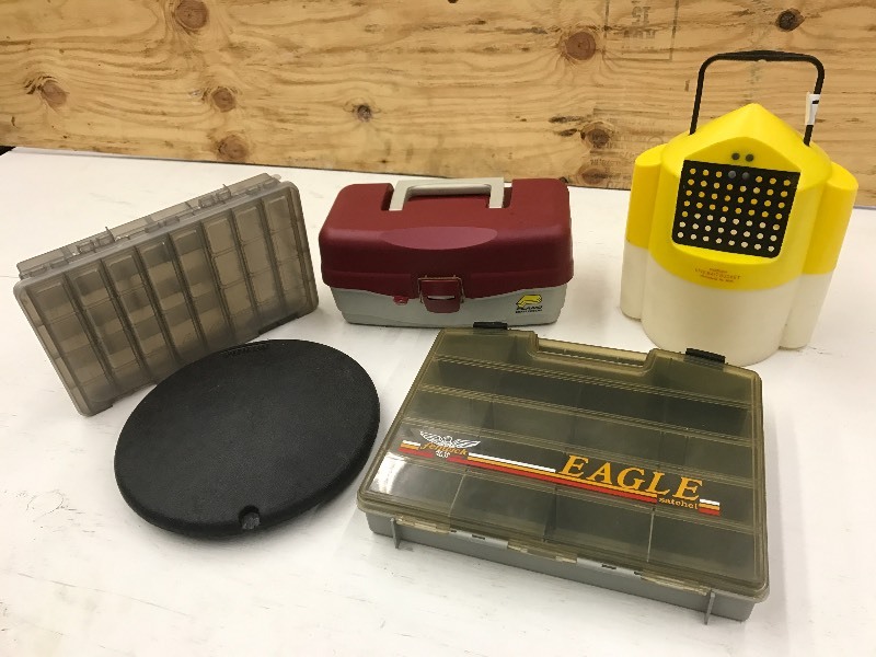 lot 177 image: Lot Of (3) Plastic Tackle Boxes & (...