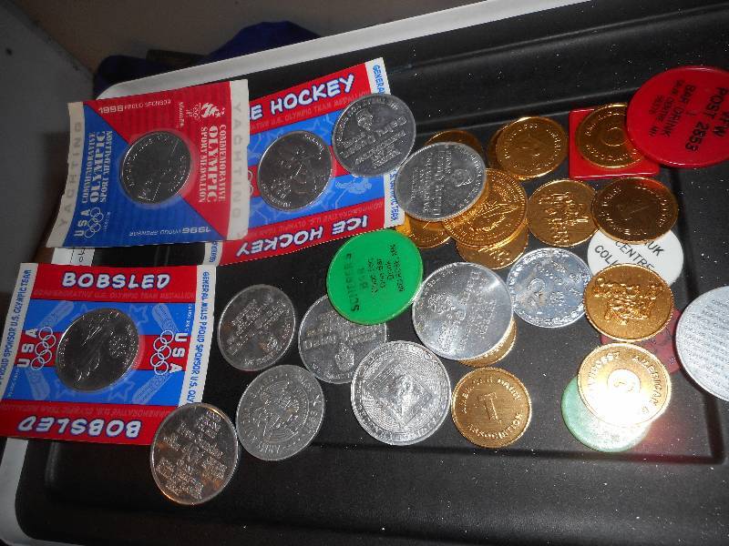 multiple plastic tokens