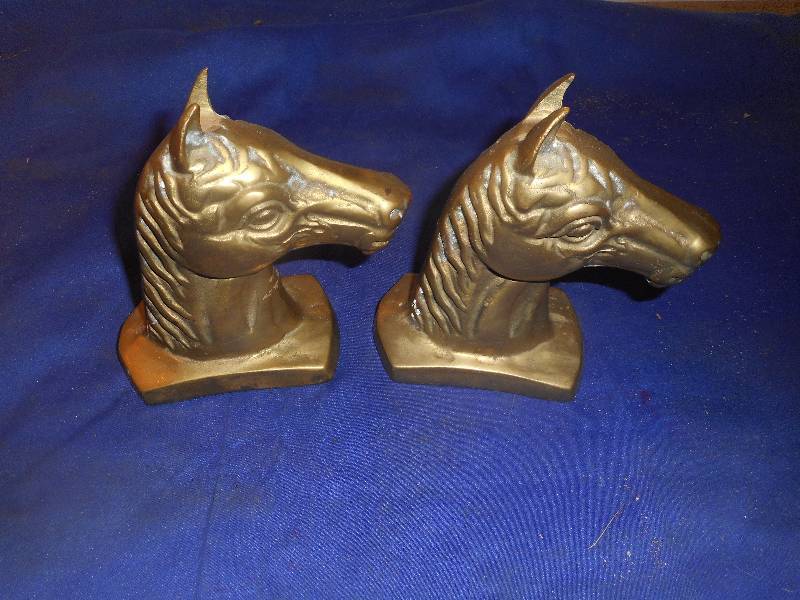 brass horse bookends