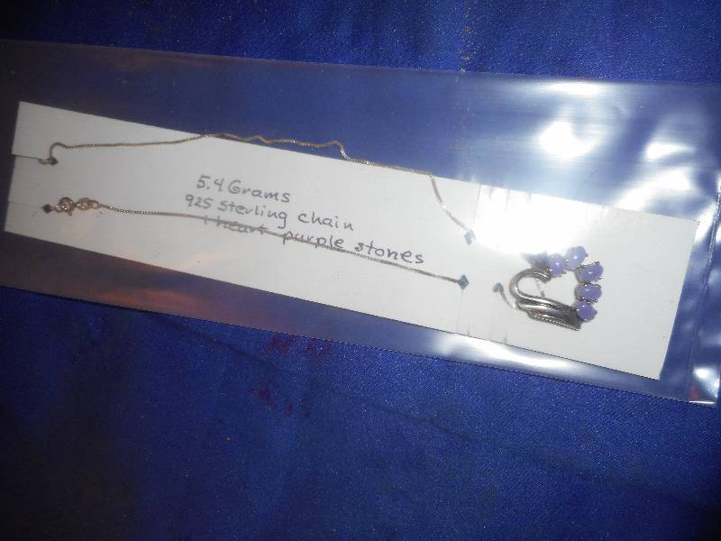 sterling chain purple stones