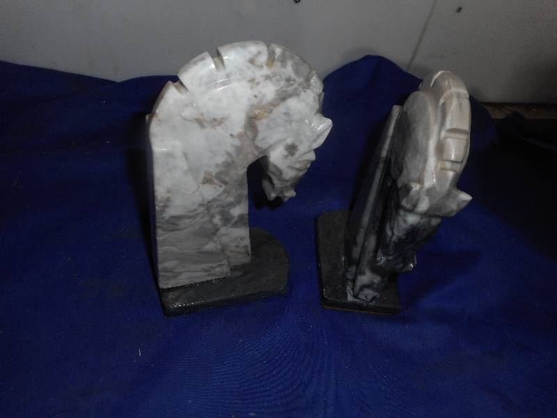 STONE HORSE BOOKENDS