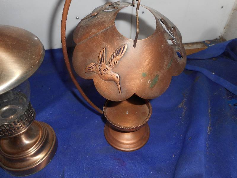 2 VINTAGE COPPER CANDLE HOLDERS