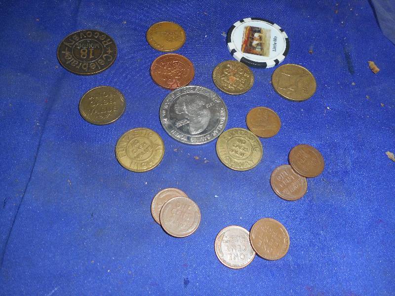 TOKENS , WHEAT PENNUS AND FOREIGN COINS