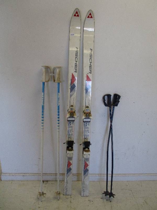 lot 128 image: Downhill skis and poles