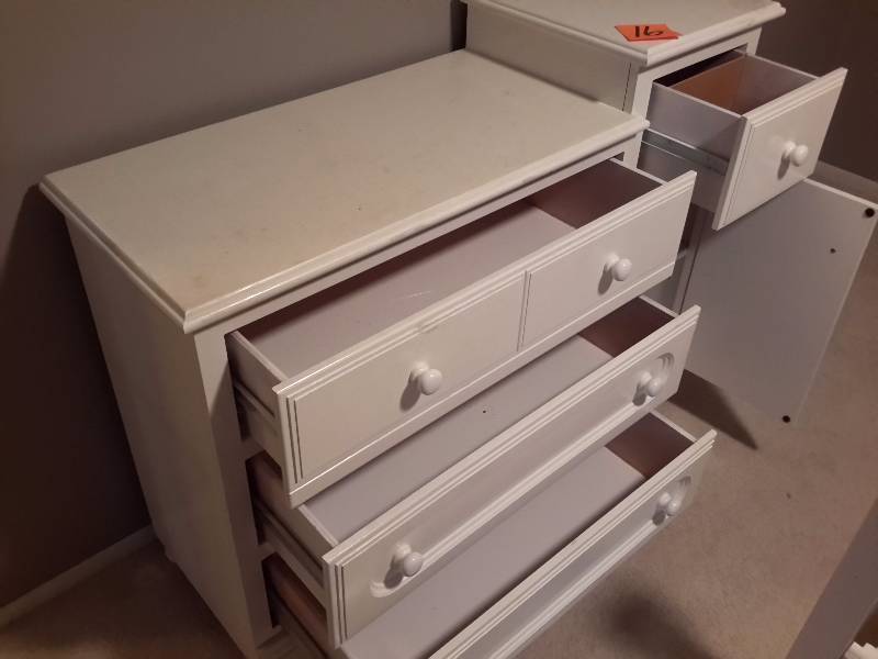 lot 16 image: 2 level White Painted Dresser..