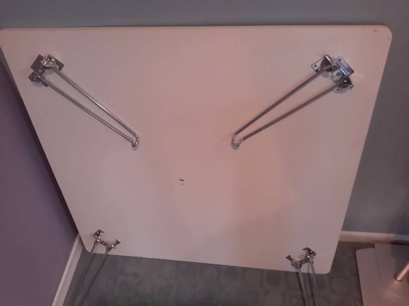 lot 20 image: Nice Square Table with Folding Chrome legs