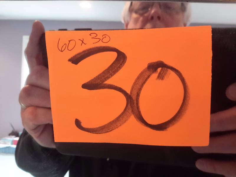 lot 30 image: Very large Wall Mirror.. 60 in x 30 in.. Good shape