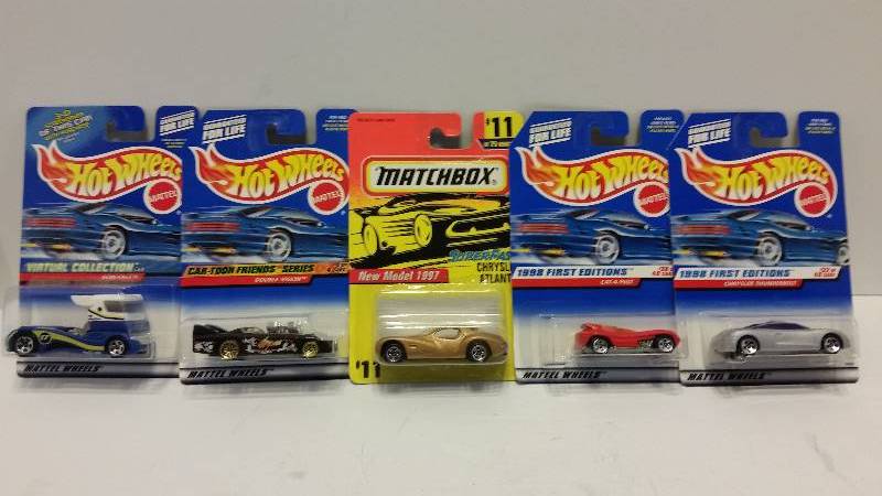 lot 16 image: Lot of (5) Hot Wheels Cars in Original Packaging - See Pictures for Styles and Series