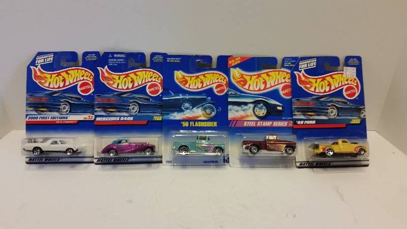 lot 14 image: Lot of (5) Hot Wheels Cars in Original Packaging - See Pictures for Styles and Series