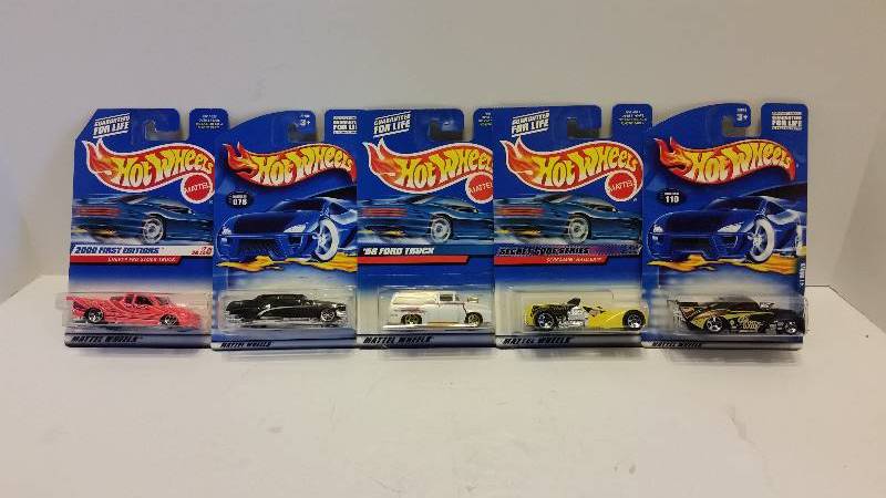 lot 29 image: Lot of (5) Hot Wheels Cars in Original Packaging - See Pictures for Styles and Series