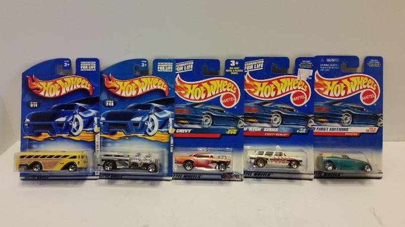 lot 12 image: Lot of (5) Hot Wheels Cars in Original Packaging - See Pictures for Styles and Series