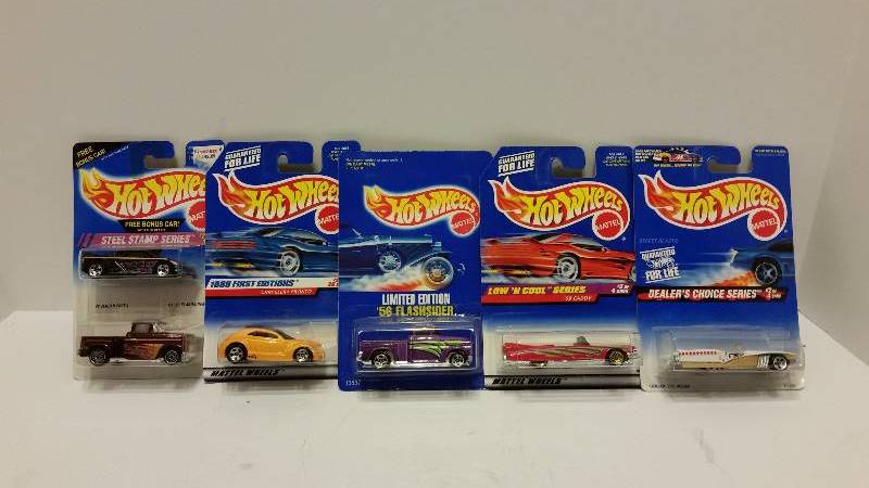 lot 5 image: Lot of (6) Hot Wheels Cars in Original Packaging - See Pictures for Styles and Series (Bonus Car in Pack)