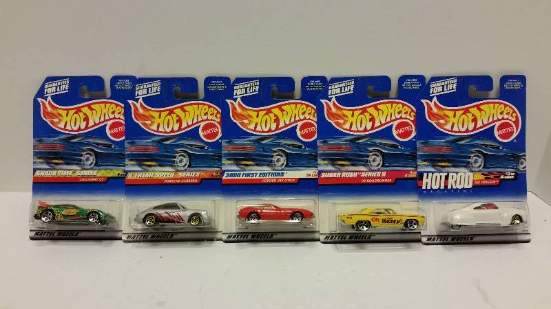 lot 2 image: Lot of (5) Hot Wheels Cars in Original Packaging - See Pictures for Styles and Series