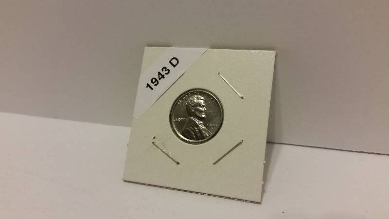 lot 103 image: Lot of (10) Emergency Issue WWII Steel Pennies with San Francisco, Denver and Philadelphia Mint Marks - Carded and Labeled
