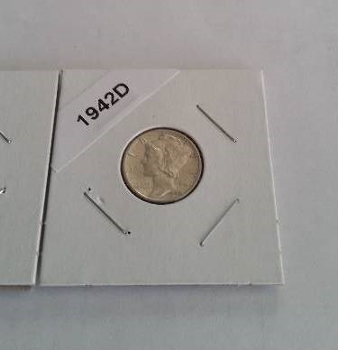 lot 26B image: Lot of (3) Mercury Silver Dimes 1917 D (Denver Mint), 1941 S (San Francisco Mint) and 1942 D - Very Nice See Pictures