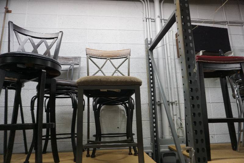 lot 1 image: Lot of Assorted Stools in Various Sizes and Styles